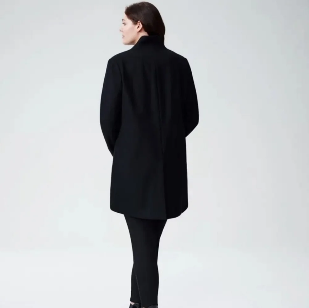 UNIVERSAL STANDARD Black Beas Wool Single Breasted Coat Winter Jacket Size L - Picture 12 of 12